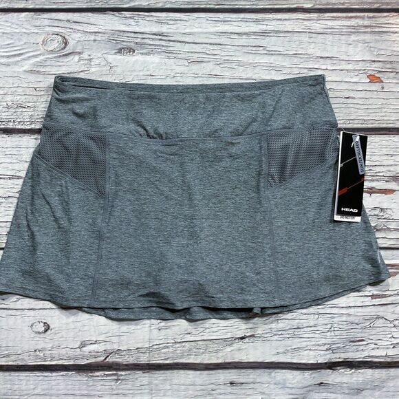 Head Womens Skort size XL new nwt $45 Gray Pull On Shorts Skirt Soft Silky  y326 - Picture 3 of 11